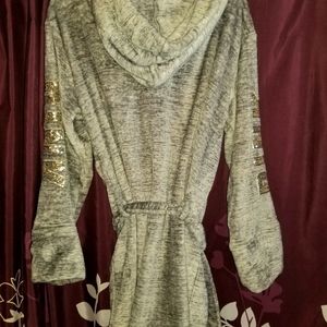 Pink bling hooded robe